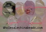 CNG1023 10*14mm - 15*20mm faceted nuggets multicolor quartz beads