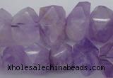 CNG1024 10*14mm - 15*20mm faceted nuggets lavender amethyst beads