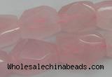 CNG1056 15.5 inches 12*16mm - 15*20mm faceted nuggets rose quartz beads