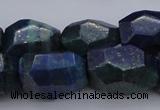 CNG1091 15*20mm - 18*25mm faceted nuggets lapis lzuli & chrysocolla beads