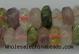 CNG1182 15.5 inches 6*14mm - 8*14mm nuggets mixed quartz beads