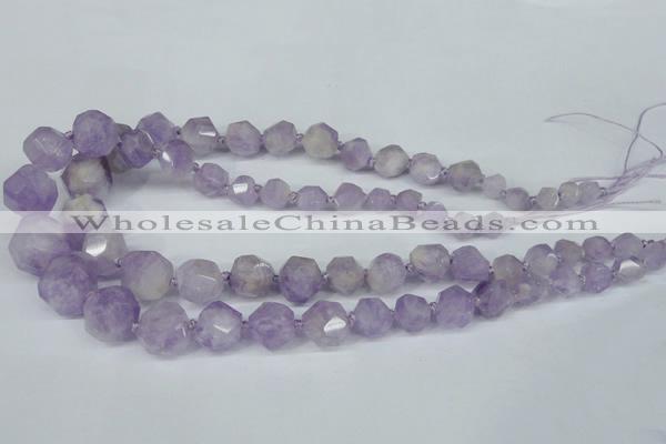 CNG1305 15.5 inches 8mm - 18mm faceted nuggets lavender amethyst beads