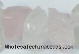 CNG1310 15*22mm – 16*35mm nuggets white crystal & rose quartz beads