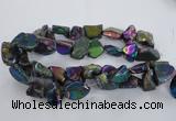 CNG1325 15.5 inches 15*20mm - 22*30mm nuggets plated quartz beads