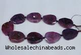 CNG1331 15.5 inches 35*40mm faceted freeform agate beads