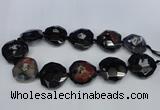 CNG1338 15.5 inches 32*35mm faceted freeform agate beads