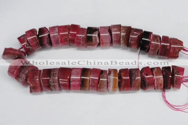 CNG1474 15.5 inches 10*25mm - 14*25mm nuggets agate gemstone beads