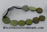 CNG1502 15.5 inches 22*25mm - 30*35mm freeform plated agate beads