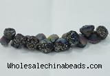 CNG1537 7.5 inches 10*14mm - 15*20mm nuggets plated druzy agate beads