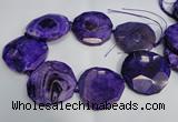 CNG1554 15.5 inches 50*52mm faceted freeform agate beads