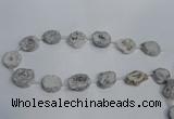 CNG1570 15*20mm - 20*25mm freeform plated druzy agate beads