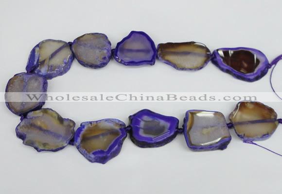 CNG1612 15.5 inches 25*35mm - 30*45mm freeform agate gemstone beads