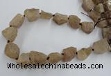 CNG1805 15.5 inches 15*20mm - 20*25mm nuggets plated rose quartz beads