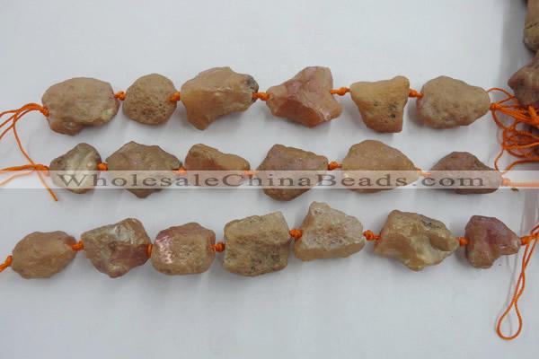 CNG1831 8 inches 15*20mm - 20*25mm nuggets plated red agate beads