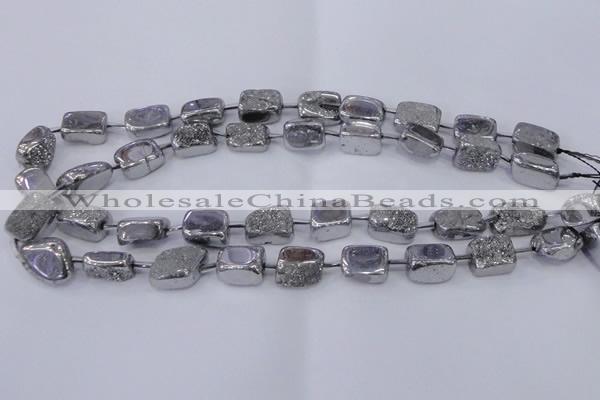 CNG2000 15.5 inches 8*12mm - 10*15mm nuggets plated quartz beads