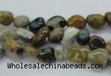 CNG209 15.5 inches 7*9mm nuggets ocean stone beads