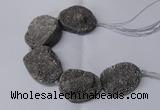 CNG2171 7.5 inches 25*35mm - 35*40mm freeform druzy agate beads