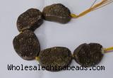 CNG2172 7.5 inches 25*35mm - 35*40mm freeform druzy agate beads