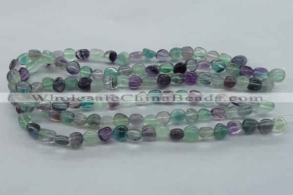 CNG226 15.5 inches 8-10mm*12-14mm nuggets fluorite gemstone beads