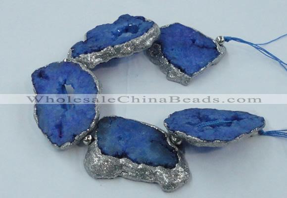 CNG2335 7.5 inches 35*40mm - 45*50mm freeform druzy agate beads