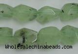 CNG241 10*12mm - 15*16mm faceted nuggets green rutilated quartz beads