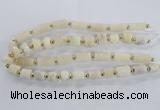 CNG2432 15.5 inches 11*14mm - 14*20mm tube druzy quartz beads