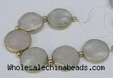 CNG2471 7.5 inches 30mm faceted coin quartz gemstone beads