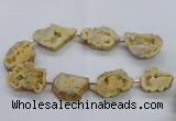 CNG2491 15.5 inches 30*40mm - 40*50mm freeform plated druzy agate beads