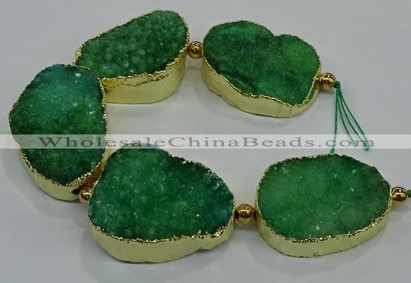 CNG2563 7.5 inches 25*35mm - 30*40mm freeform druzy agate beads