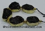 CNG2565 7.5 inches 25*35mm - 30*40mm freeform druzy agate beads