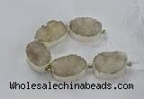 CNG2596 7.5 inches 25*35mm - 30*40mm freeform druzy agate beads