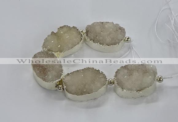 CNG2596 7.5 inches 25*35mm - 30*40mm freeform druzy agate beads