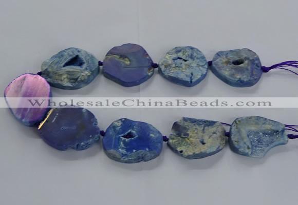 CNG2813 15.5 inches 25*35mm - 30*45mm freeform druzy agate beads