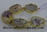 CNG2866 8 inches 35*40mm - 40*50mm freeform druzy agate beads