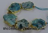 CNG2868 8 inches 35*40mm - 40*50mm freeform druzy agate beads