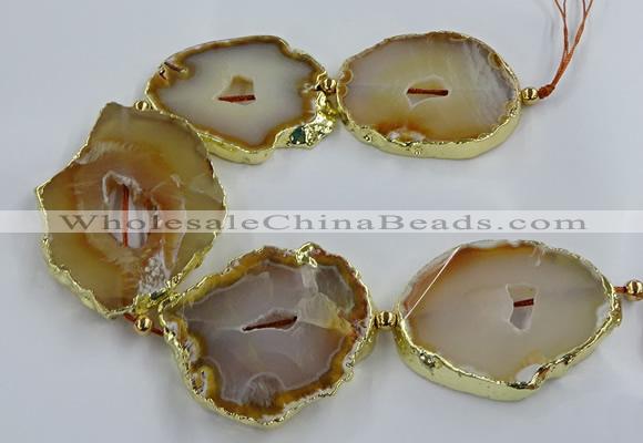 CNG2881 8 inches 40*50mm - 50*60mm freeform druzy agate beads