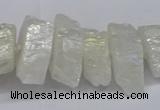 CNG2940 15.5 inches 10*15mm - 20*30mm nuggets plated white crystal beads