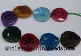 CNG2963 15.5 inches 42*45mm - 45*50mm faceted freeform agate beads