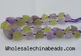 CNG3022 15*20mm - 22*30mm nuggets amethyst & lemon quartz beads