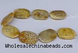 CNG3074 15.5 inches 30*45mm - 35*50mm freeform chrysanthemum agate beads