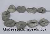 CNG3090 15.5 inches 25*30mm - 35*50mm freeform plated druzy agate beads