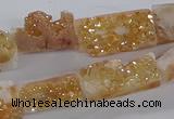 CNG3155 15.5 inche 8*15mm - 11*20mm freeform plated druzy agate beads