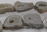 CNG3160 15.5 inches 13*18mm - 18*25mm freeform plated druzy agate beads