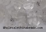 CNG3197 10*20mm - 15*30mm faceted nuggets white crystal beads