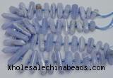 CNG3209 15.5 inches 10*25mm - 12*45mm faceted nuggets blue lace agate beads