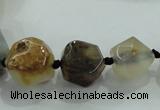 CNG331 15.5 inches 8*10mm - 15*18mm faceted nuggets agate beads