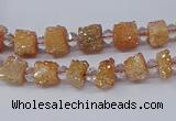 CNG3321 15.5 inches 4*6mm - 8*10mm nuggets plated druzy agate beads