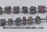 CNG3327 15.5 inches 4*6mm - 8*10mm nuggets plated druzy agate beads