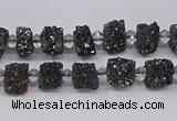 CNG3330 15.5 inches 4*6mm - 8*10mm nuggets plated druzy agate beads