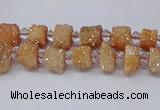 CNG3334 15.5 inches 6*8mm - 10*14mm nuggets plated druzy agate beads